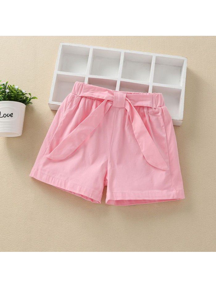 Girls' shorts summer wear  new women's middle and large children's loose hot pants 