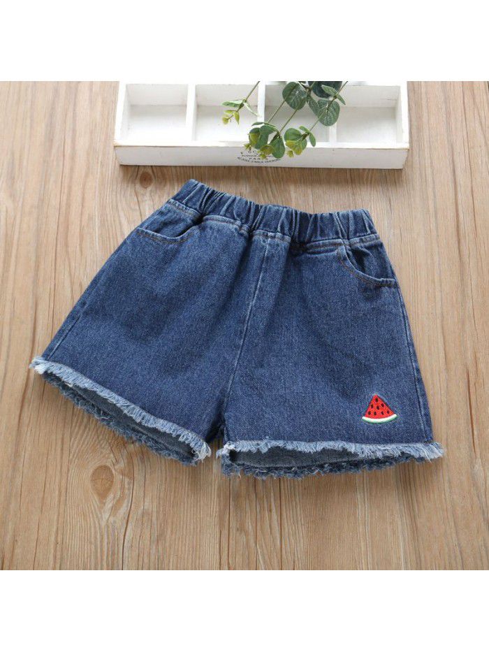 Girls' denim shorts for children's hot pants 