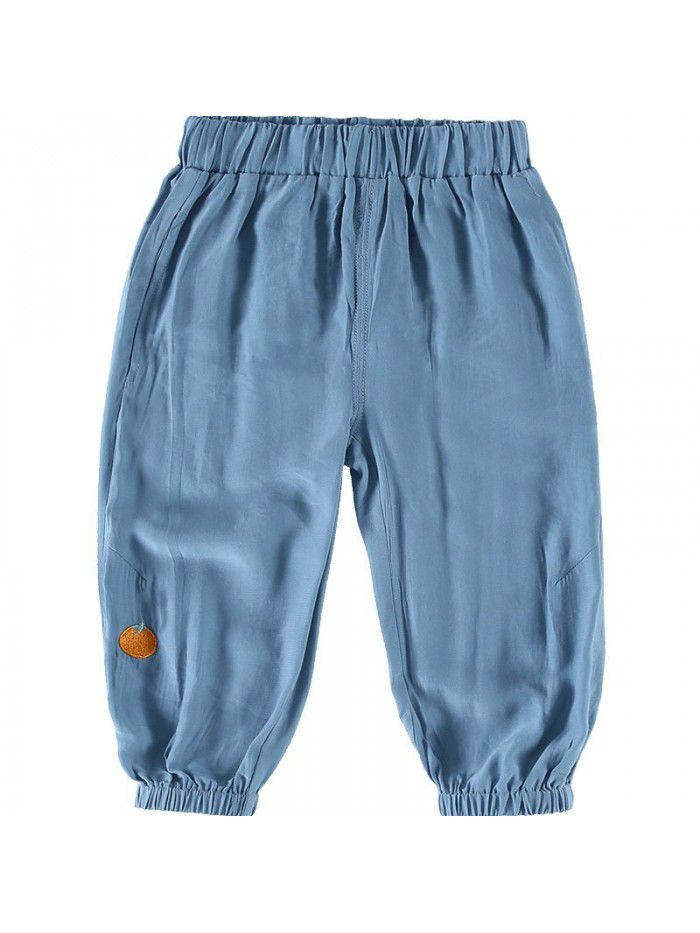 Amila Amila children's clothing baby anti mosquito pants summer  new girls' light pants children's casual pants 