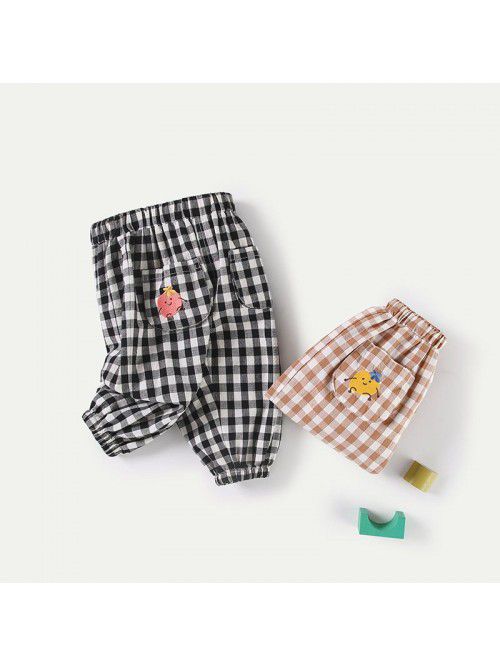 Amila children's pants baby Plaid casual pant...