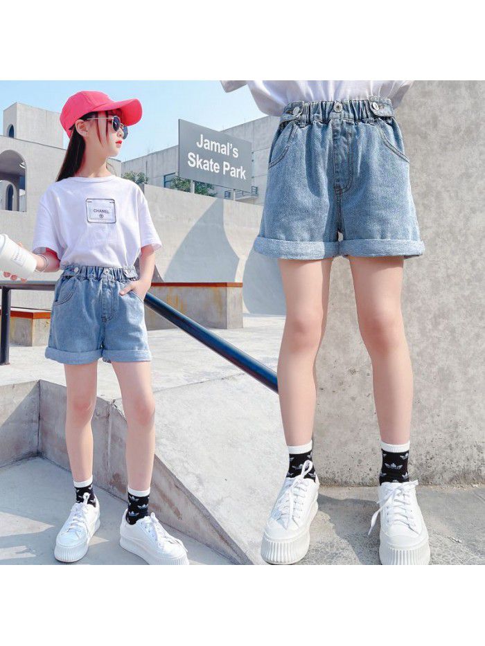 Girls' denim shorts  new summer thin children's summer wear 