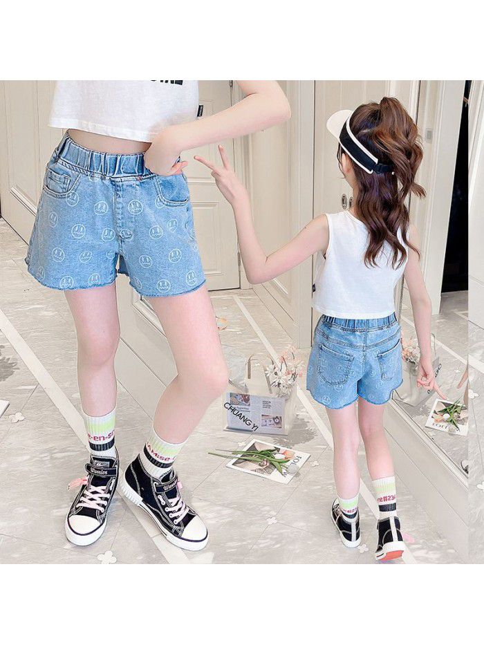 Girls Jeans Shorts  summer new baby Korean loose thin pants 