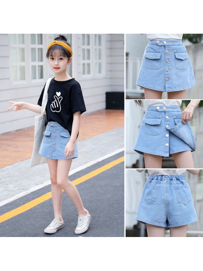Girl's shorts summer denim skirt in the fashion of girl's skirt 