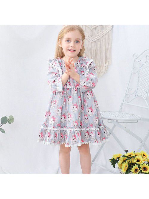 Girls' spring Spanish children's dress c...