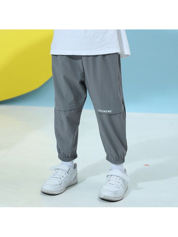 A hair generation children's clothing boys' quick drying casual pants summer thin children's ice silk girls' Korean long pants 
