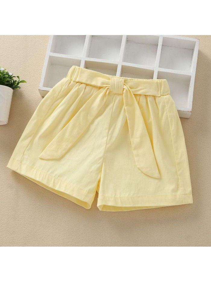 Girls' shorts summer wear  new women's middle and large children's loose hot pants 