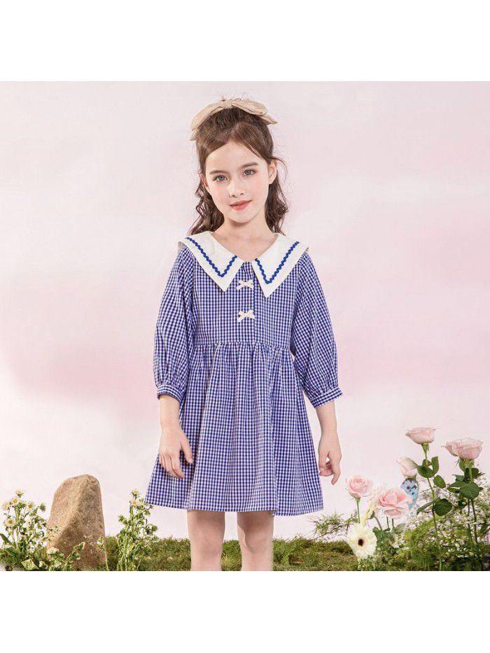 Girls' cotton dress Korean children's clothing one hair baby spring  new children's baby skirt 