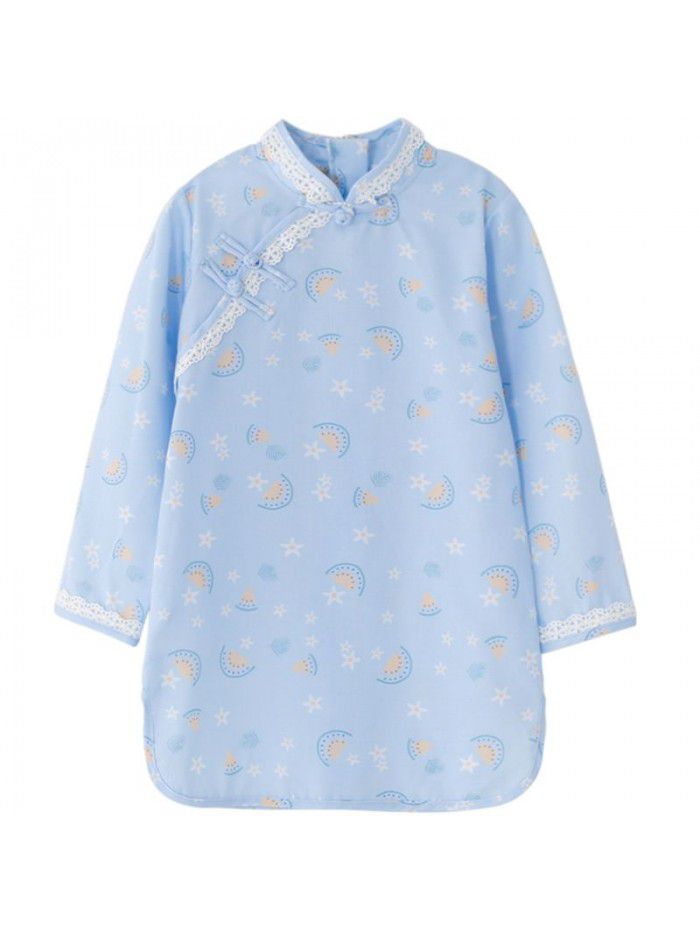 A new hair generation children's dress spring  children's skirt printed cheongsam girl's dress 