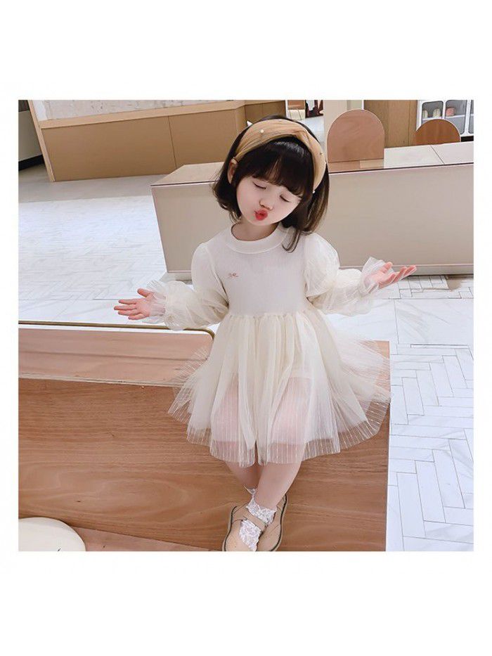 Baby girl Princess Dress super foreign style  new autumn children's dress children's gauze skirt spring and autumn girl's skirt 