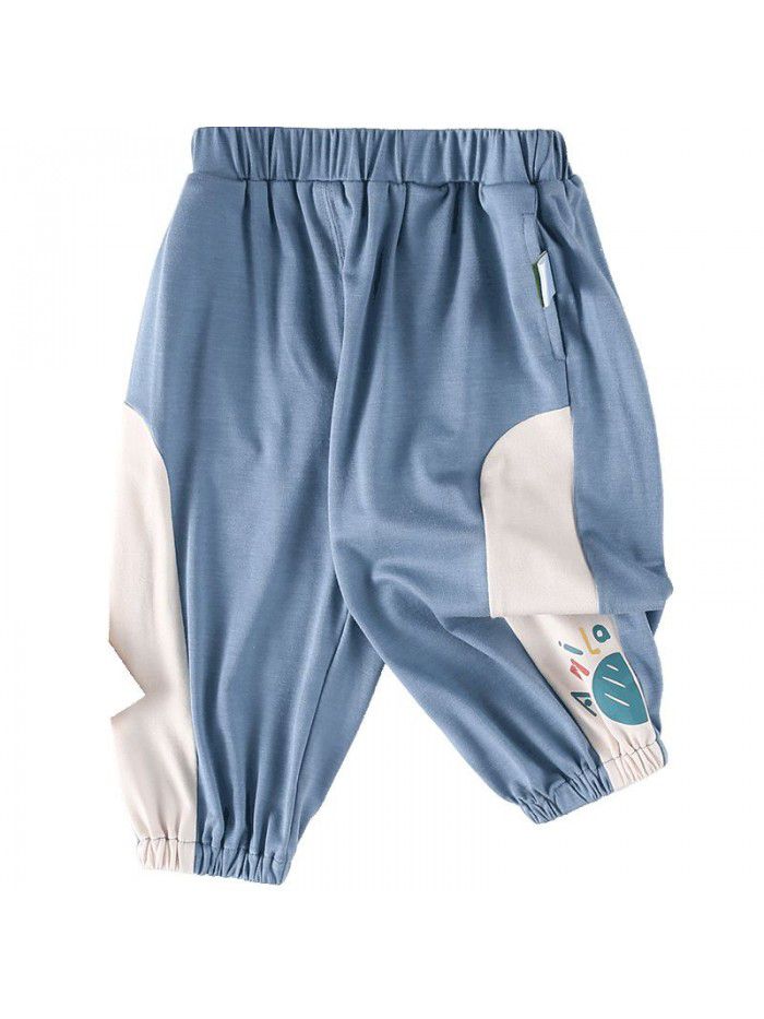 Amila girls' sports pants  summer thin children's leisure pants female baby foreign style baby mosquito proof pants 