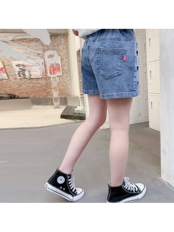 Girls' Jeans Shorts  summer thin love shorts foreign style children's summer new casual pants 