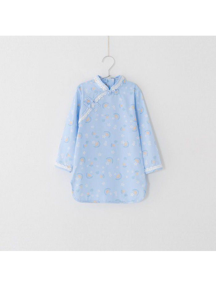 A new hair generation children's dress spring  children's skirt printed cheongsam girl's dress 