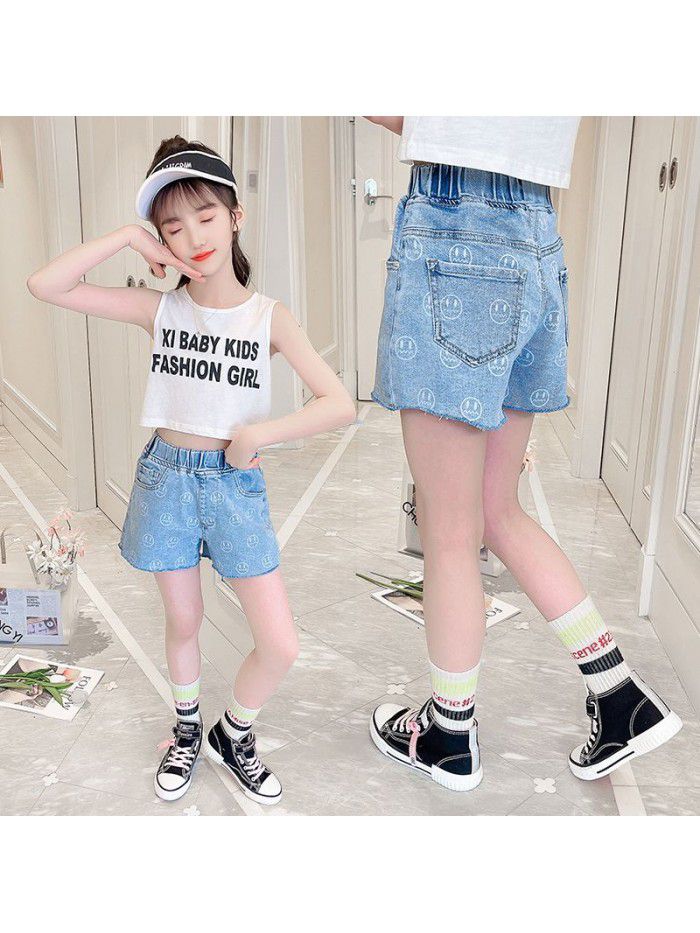 Girls Jeans Shorts  summer new baby Korean loose thin pants 