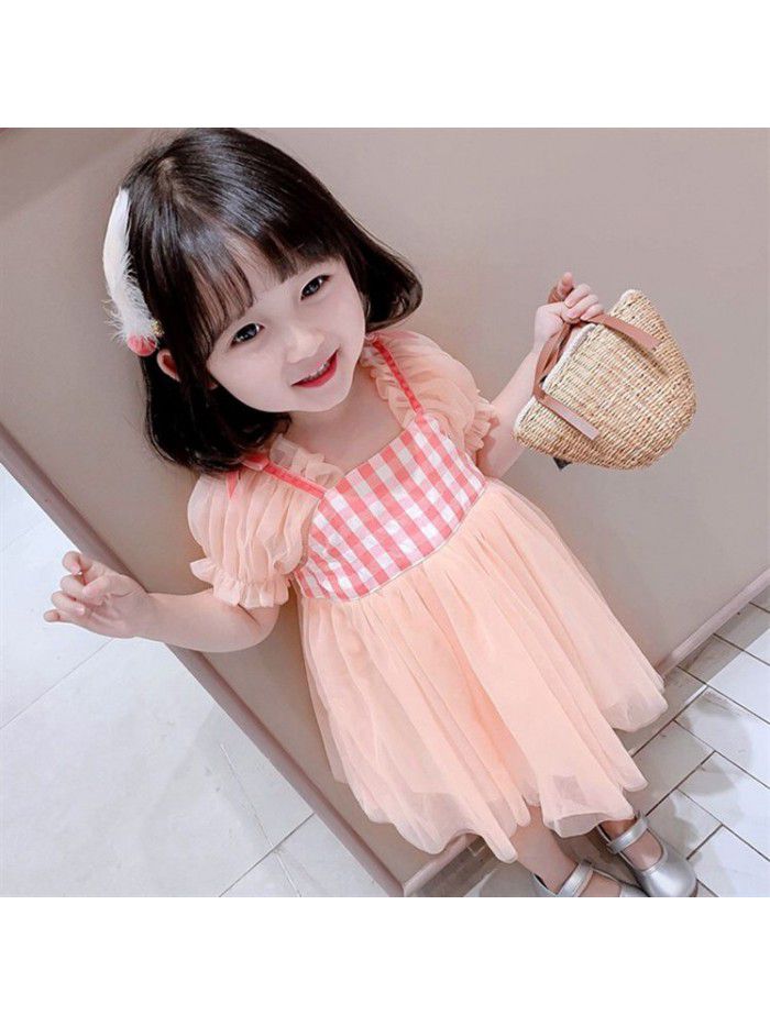 Girls' dress summer  new net red foreign style children's princess skirt children's gauze skirt girls' summer dress 