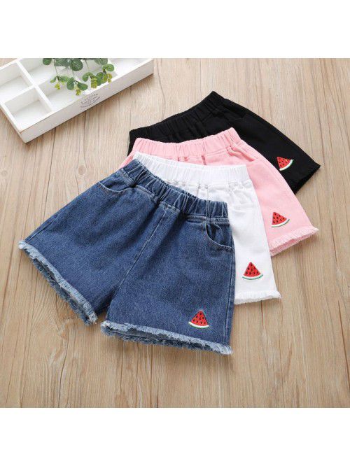 Girls' denim shorts for children's hot p...