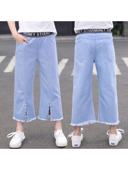 Girls' jeans Capris thin children's wear...