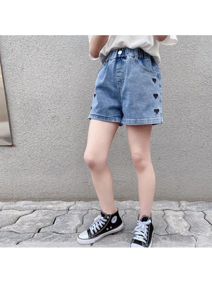 Girls' Jeans Shorts  summer thin love shorts foreign style children's summer new casual pants 