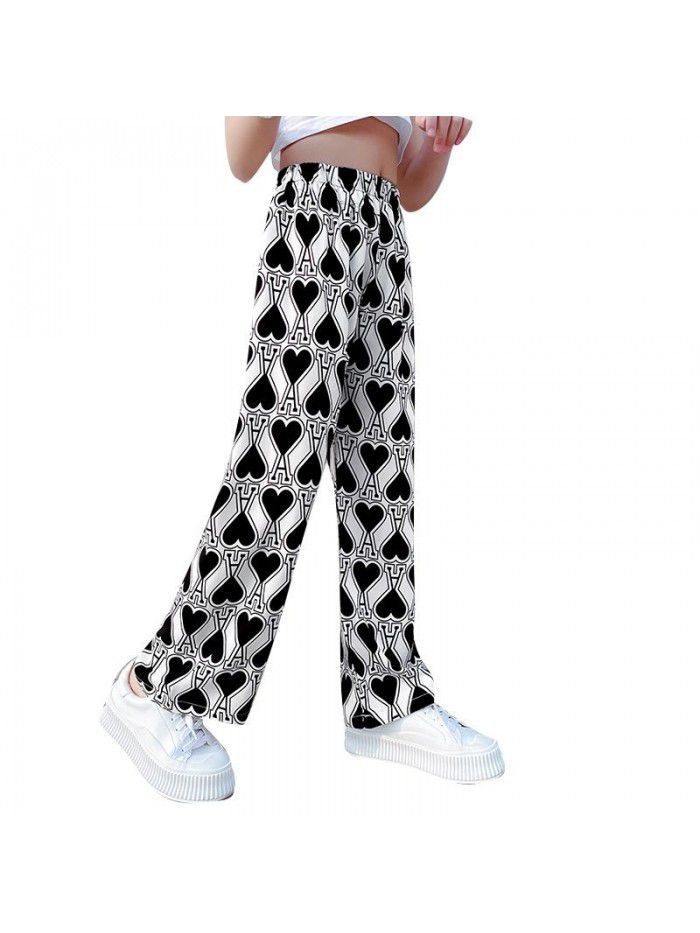 Girls' wide leg pants summer thin  new summer wear middle school children's pants summer children's pants 