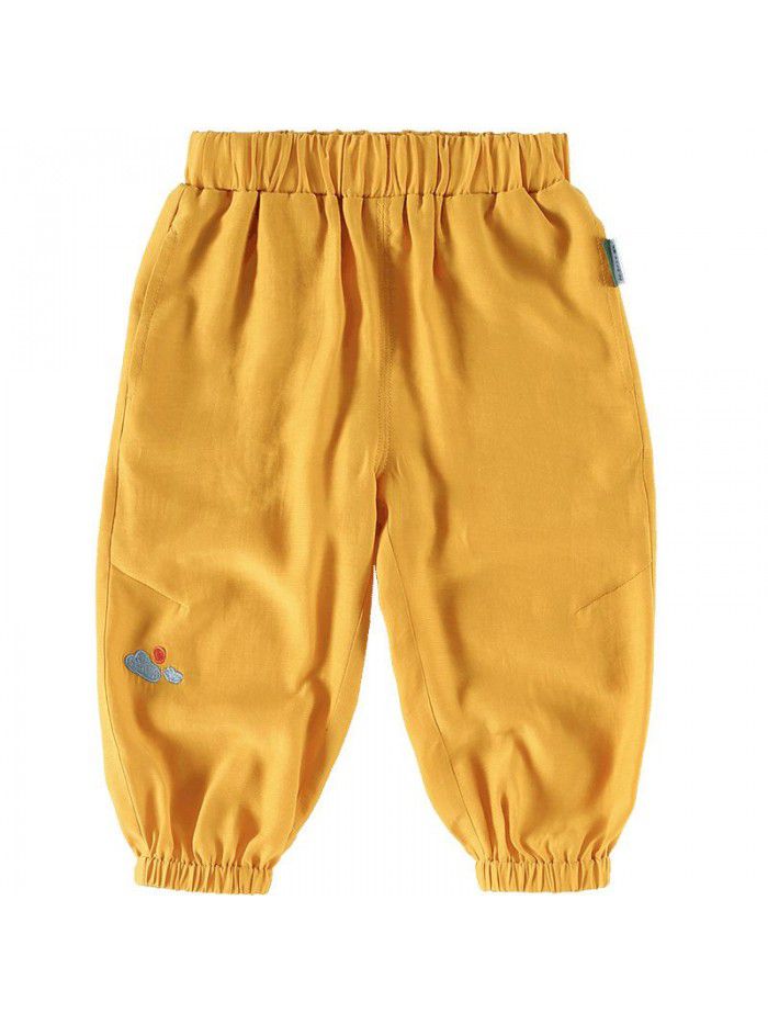 Amila Amila children's clothing baby anti mosquito pants summer  new girls' light pants children's casual pants 