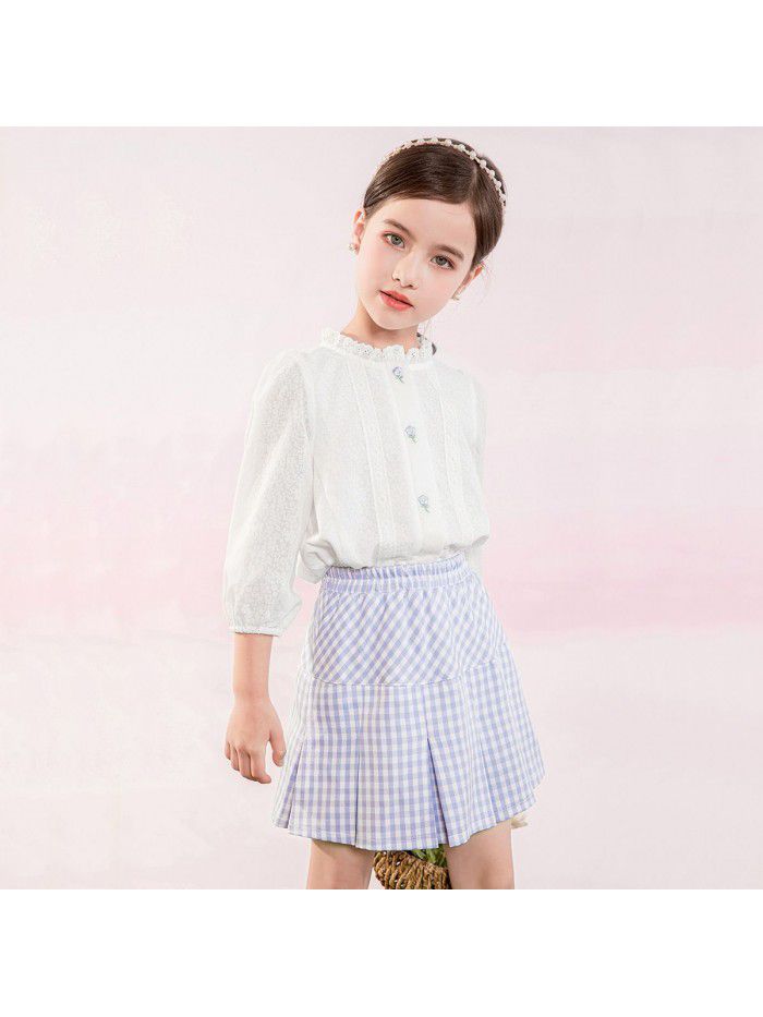 children's one piece ready to go girls' set  spring baby shirt children's half Skirt Set 