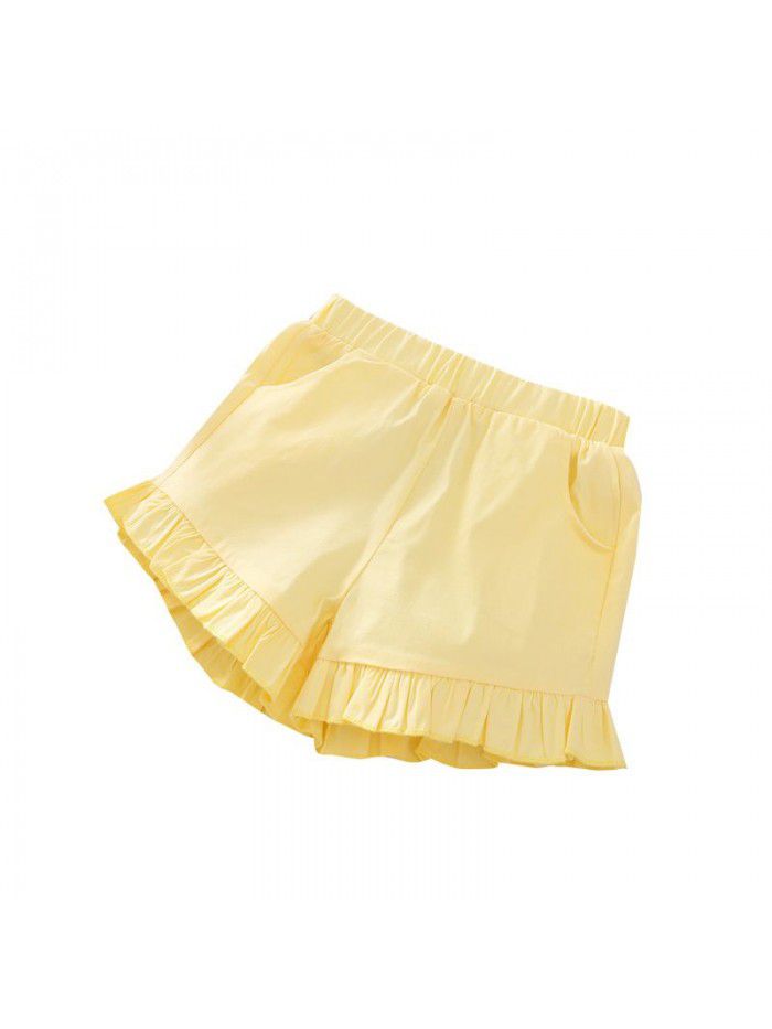 Girls' shorts summer new leisure pants children's lace candy hot pants children's clothing factory wholesale 