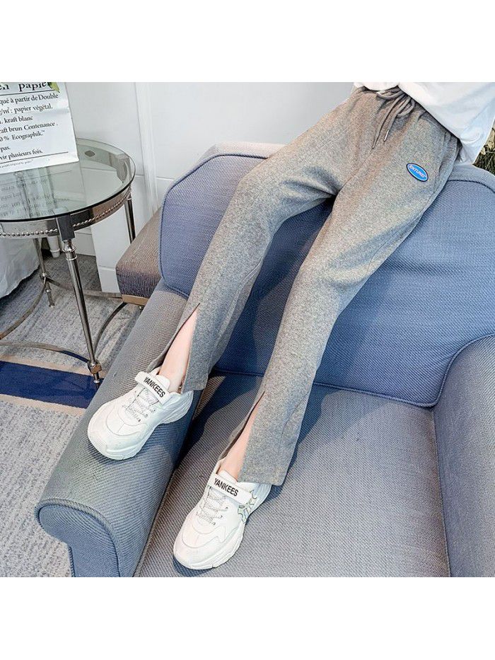 Girls' pants spring and autumn wear foreign style loose pants  new children's sports pants spring wide leg pants 