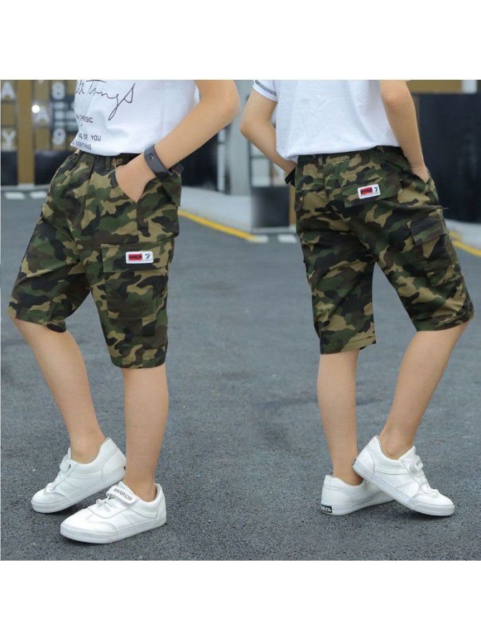 Boys' camouflage pants  cotton children's wear summer new men's wear Capris casual pants wholesale 