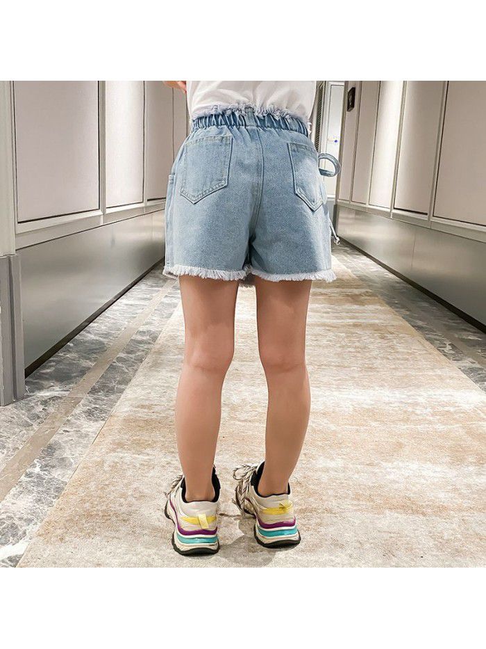 Girls' denim shorts children's summer wear jeans skirt summer vacation 2 pieces denim skirt  new hot pants fashion 