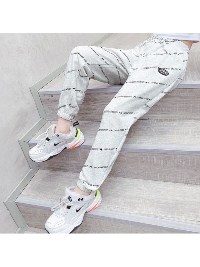 Girls' pants spring and autumn  new style children's casual sports pants 