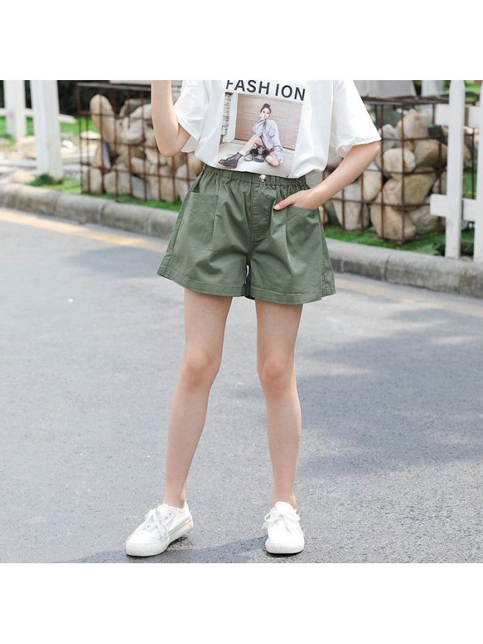 Girls' shorts  summer new Chinese University Children's Korean style pure cotton versatile children's summer casual pants fashion 