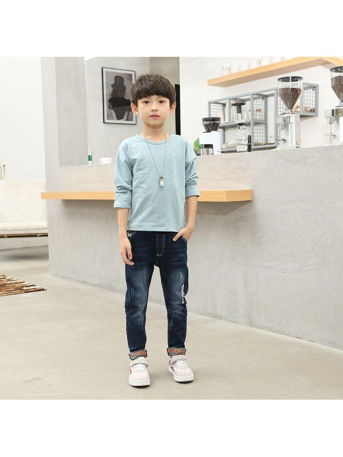 Children's jeans autumn and winter  new boys' casual pants 