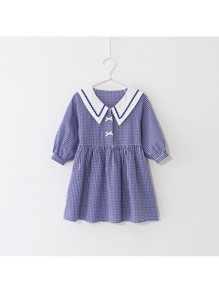 Girls' cotton dress Korean children's clothing one hair baby spring  new children's baby skirt 