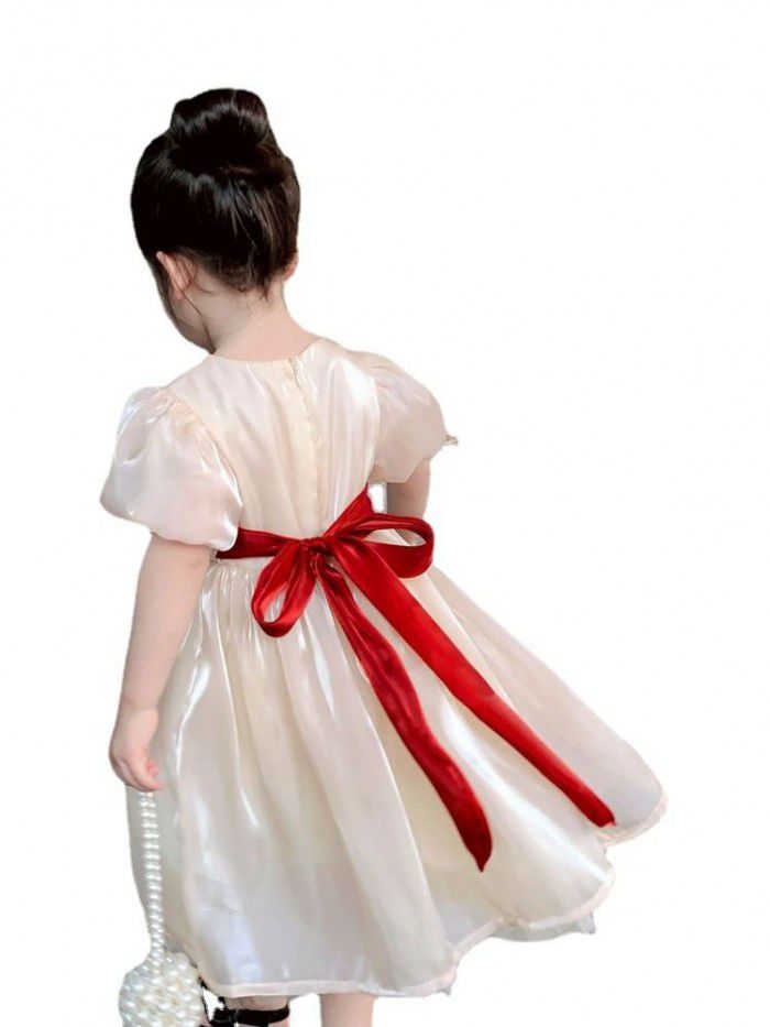 Children's skirt fashion bubble sleeve baby dress princess skirt short sleeve  new style girl's dress summer 