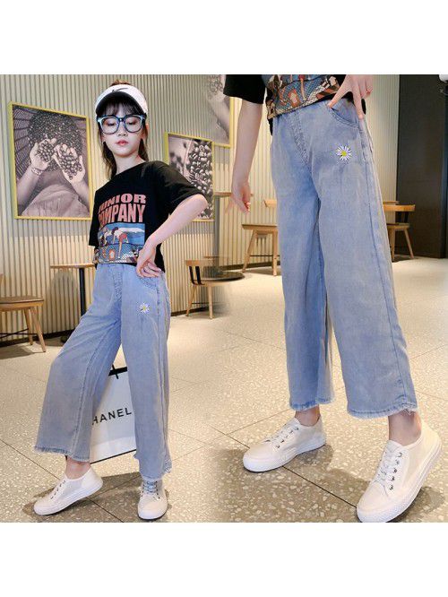 Girls' jeans summer  new girls' Daisy je...