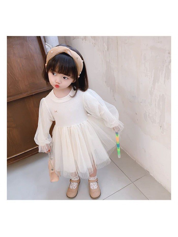 Baby girl Princess Dress super foreign style  new autumn children's dress children's gauze skirt spring and autumn girl's skirt 