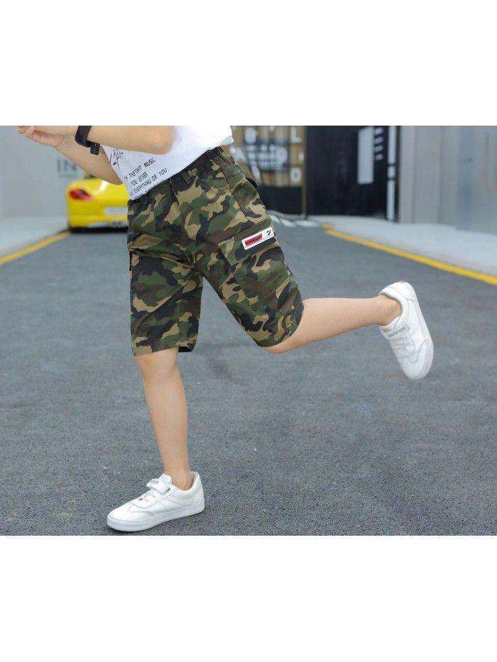 Boys' camouflage pants  cotton children's wear summer new men's wear Capris casual pants wholesale 