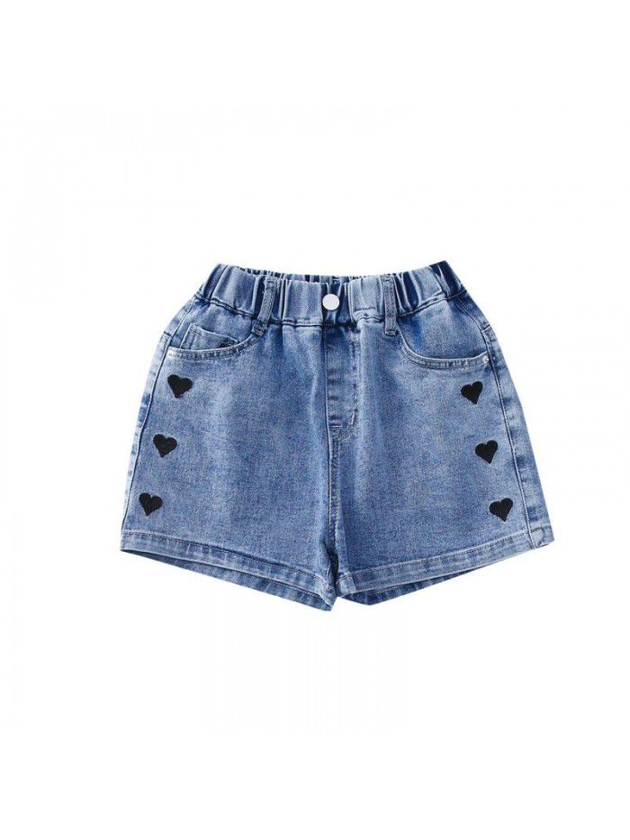 Girls' Jeans Shorts  summer thin love shorts foreign style children's summer new casual pants 