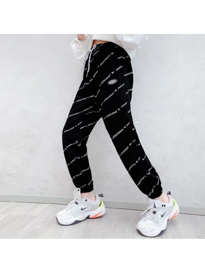Girls' pants spring and autumn  new style children's casual sports pants 