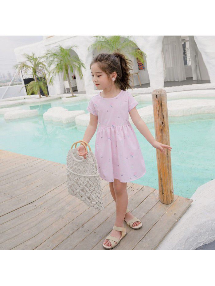 Cicie girl's dress Korean children's wear one hair generation baby summer  new children's printed skirt 