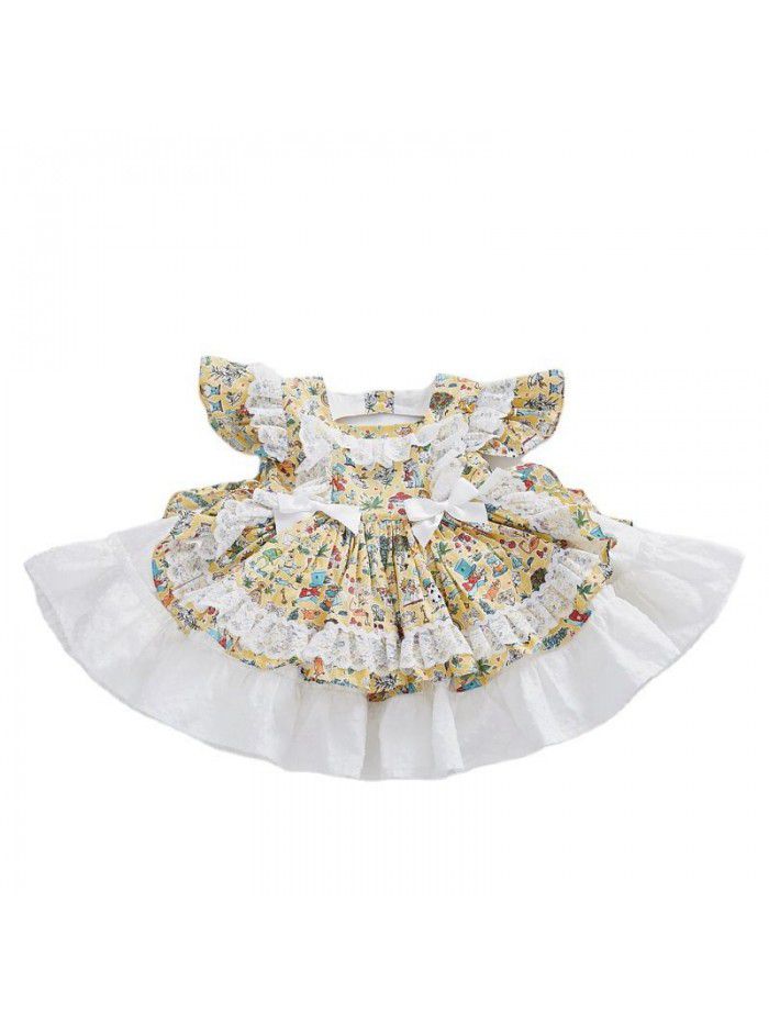 new children's wear children's floral dress maid skirt children's Lolita skirt 