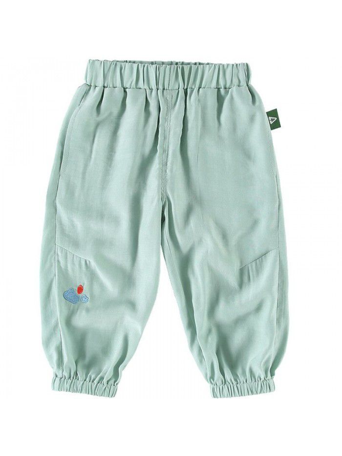 Amila Amila children's clothing baby anti mosquito pants summer  new girls' light pants children's casual pants 