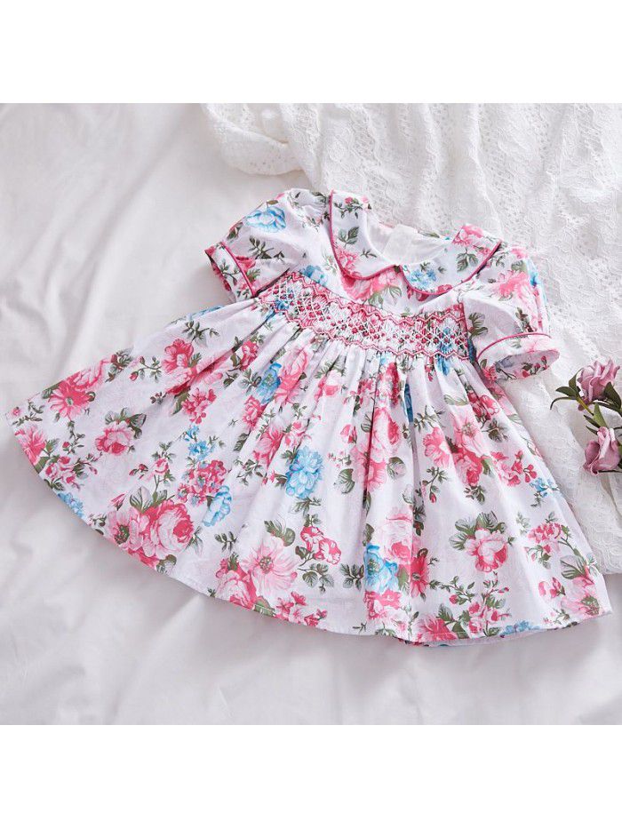  summer new children's floral children's skirt European and American idyllic skirt 
