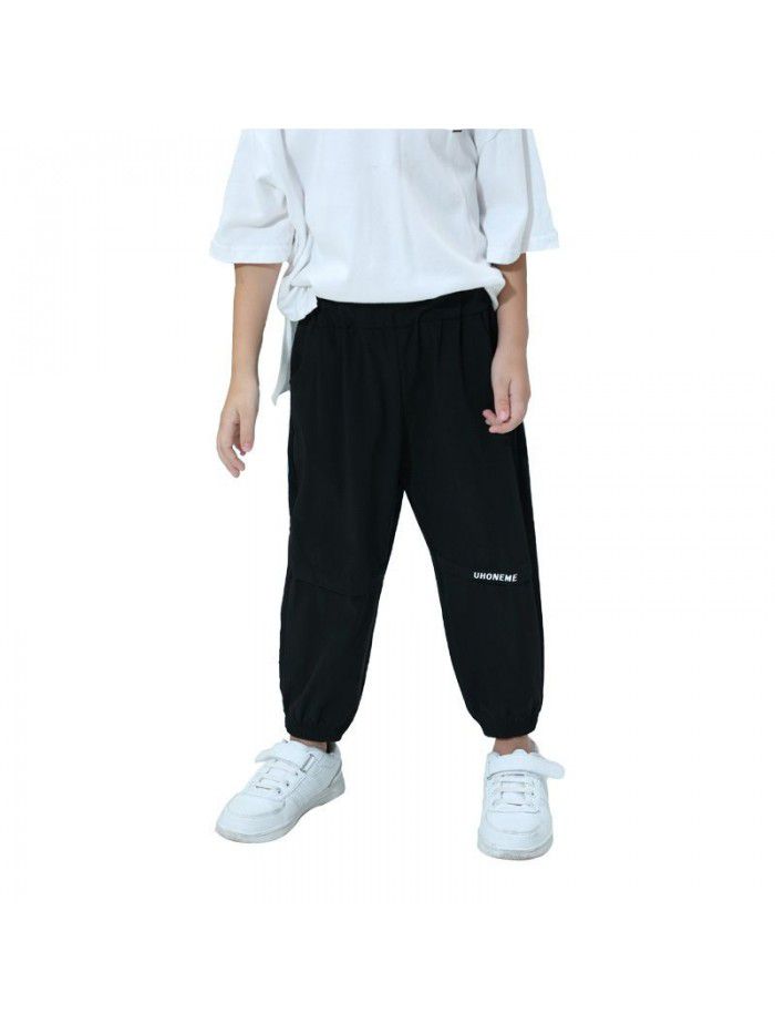 A hair generation children's clothing boys' quick drying casual pants summer thin children's ice silk girls' Korean long pants 