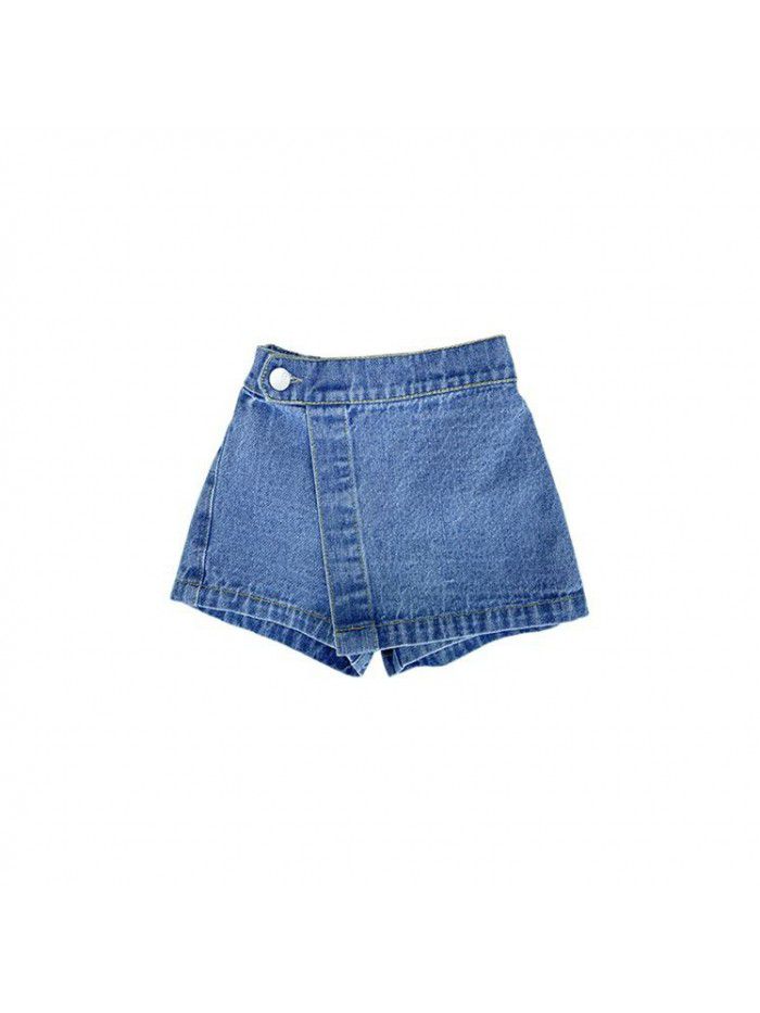 (take the price) girls' Jeans Shorts  summer clothes breathable children's skirt pants casual pants wear foreign style 