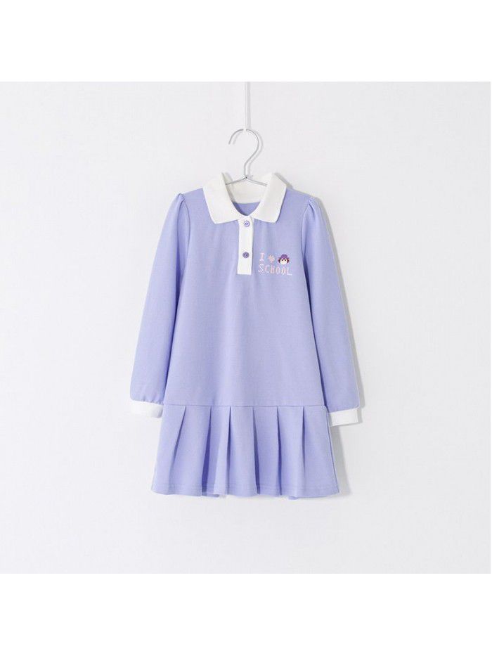 Girls' cotton dress Korean children's dress one hair generation baby spring  new children's embroidered skirt 