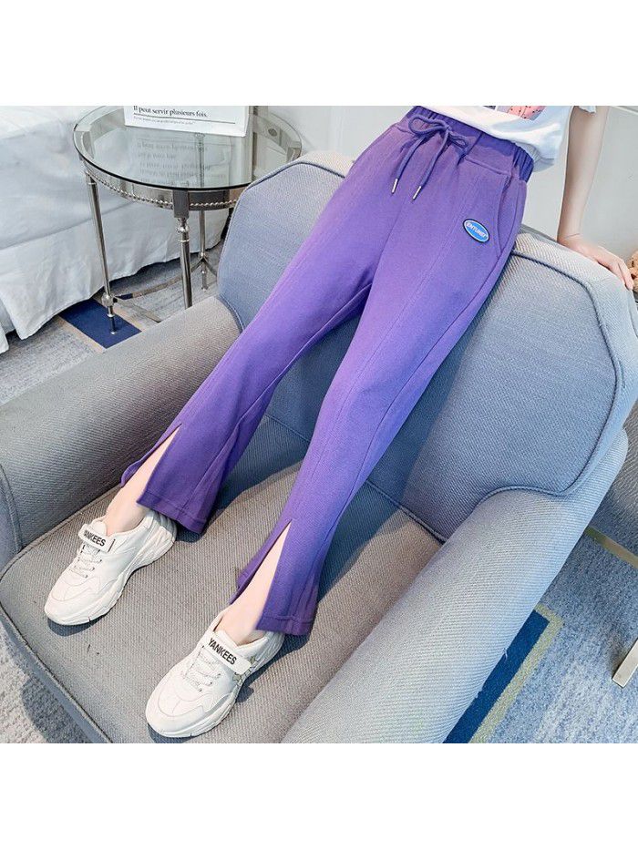 Girls' pants spring and autumn wear foreign style loose pants  new children's sports pants spring wide leg pants 