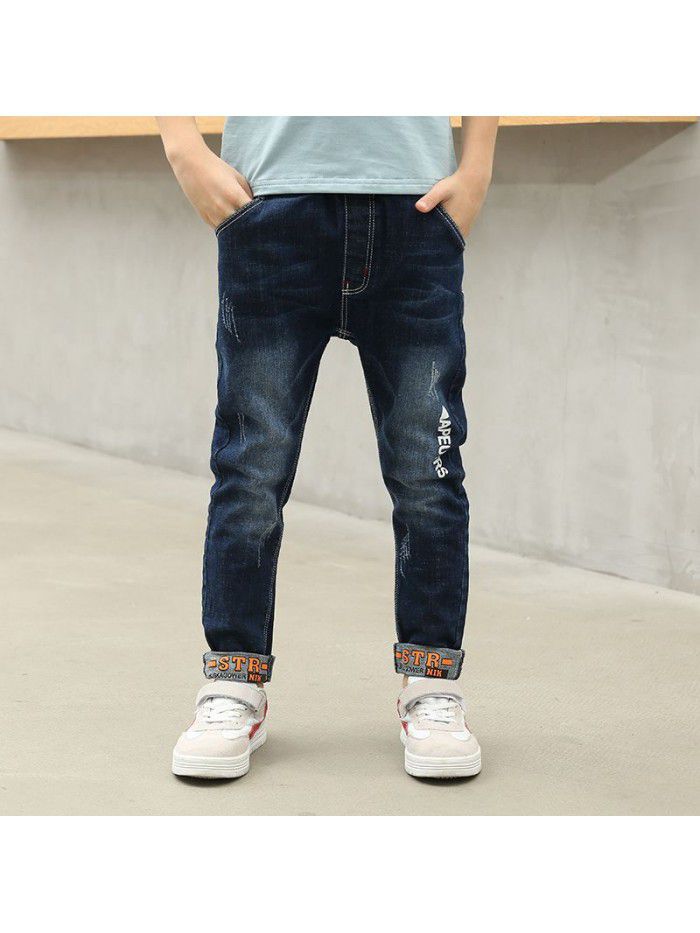 Children's jeans autumn and winter  new boys' casual pants 