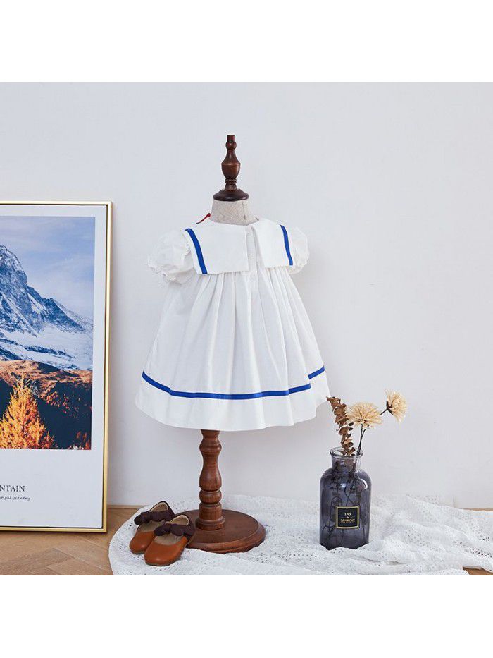 [factory] Girls' dress  summer new foreign style bow princess skirt embroidery set children's skirt 