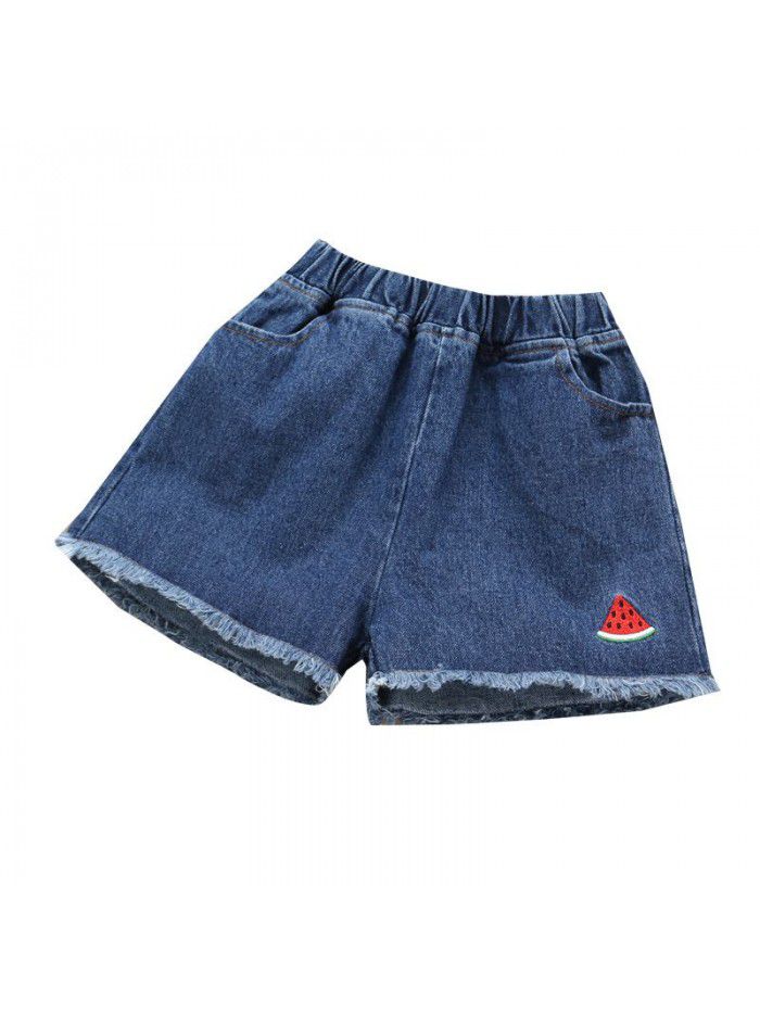 Girls' denim shorts for children's hot pants 