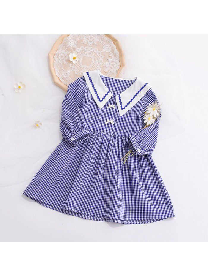 Girls' cotton dress Korean children's clothing one hair baby spring  new children's baby skirt 